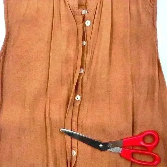 Faithful The Brand Sleeveless Rust Brown Dress Long Shirt Button Down Size XS - Picture 10 of 13